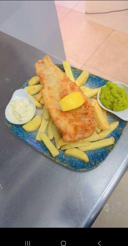 Classic battered cod and chips Hippie Chippy Lanzarote
