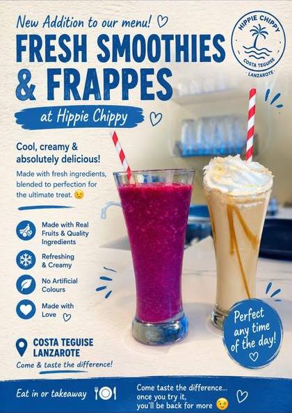Drinks & Fresh Smoothies Hippie Chippy Costa Teguise Lanzarote